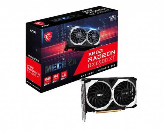 Msi Radeon Rx 6500 Xt Mech 2X 4GB Oc Graphics Card