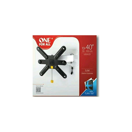 One For All Slim TV Wall Bracket Mount - 13-40 Inch LED / LCD 15° Tilt 90° Swiv