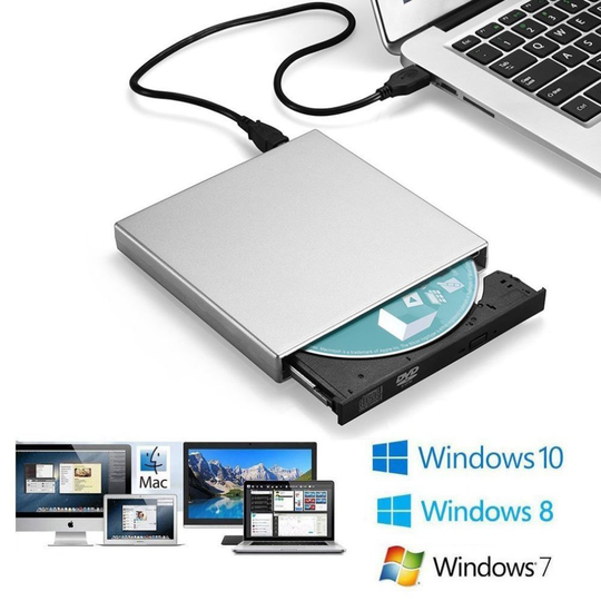 Blingco External CD Drive, Slim External CD-RW Drive USB CD Burner Portable DVD-R Combo Player Writer for Laptop Notebook PC Desktop Computer