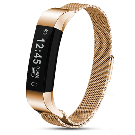 Aquarius AQ115HR Signature Edition Fitness Tracker With Heart Rate Monitor - Metal Strap Gold