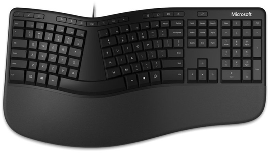 Microsoft Ergonomic Wired USB-A Keyboard, Black