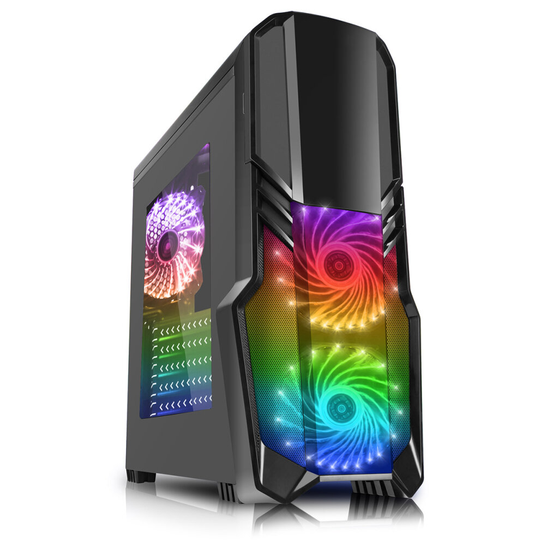 (GFORCE BLACK) Fast Gaming PC Intel Core i5 8GB RAM 120GB SSD+500GB HDD W10