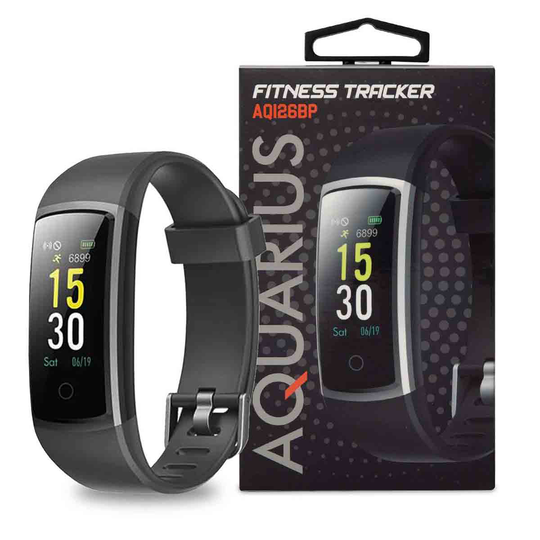 Aquarius Ip68 Waterproof Fitness Tracker With Bluetooth And Gps Heart Rate Monitor And Step Counter - Black