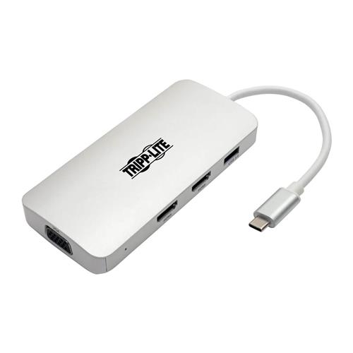 Tripp Lite U442-DOCK12-S USB-C Dock Triple Display - HDMI VGA USB 3.2 Gen 1 USB-A Hub 100W PD Charging