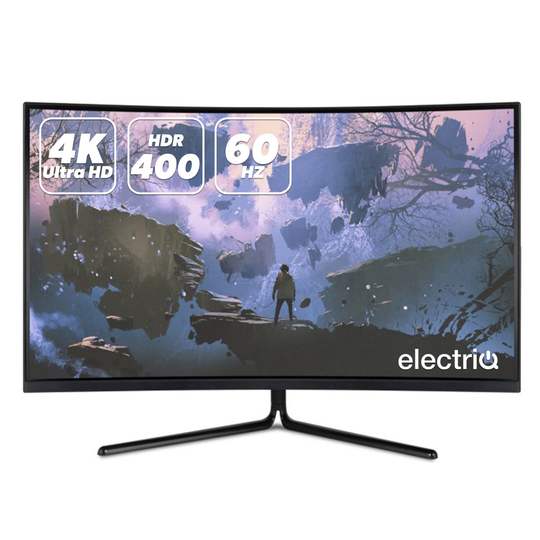 electriQ 31.5" 4K UHD HDR 60Hz Curved Monitor
