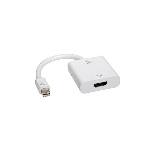 V7 White Video Adapter Mini DisplayPort Male to HDMI Female