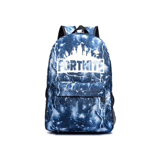 (Lighting Blue) Fortnite Galaxy Shoulder Backpack Boy Girl GLOW IN DARK School Bag Rucksack