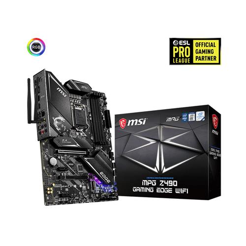 MSI MPG Z490 GAMING EDGE WIFI Motherboard 'ATX LGA1200 DDR4 LAN 802.11ax WiFi 6 + Bluetooth 5.1 USB 3.2 Lightning USB Type C M.2 RGB DisplayPort HDMI Gen 4 Ready 10th Gen Intel Core'