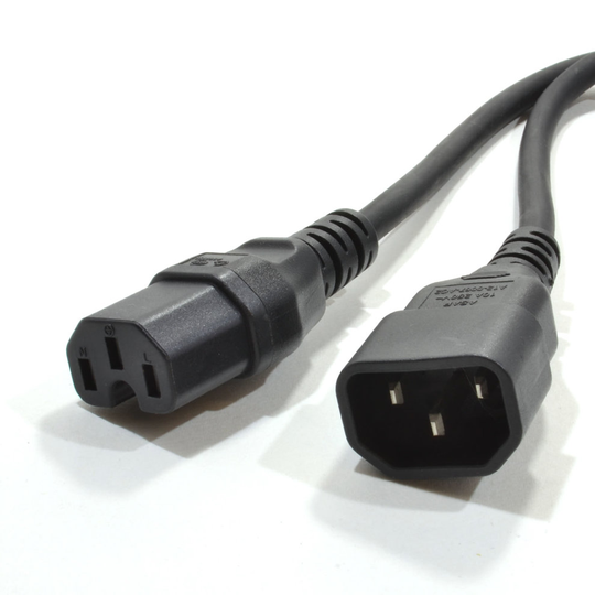 kenable Power Extension Cable IEC Male to Female UPS Lead C14 to C15 2m