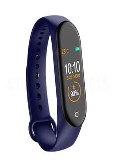 M4 Smart Bracelet with Fitness Tracker Color Touch Screen Color Heart Rate Monitor - Blue