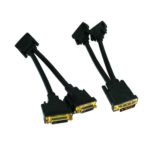 kenable DVI Splitter Cable Splits the DVI D signal to Twin DVI Monitors GOLD