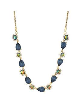 Mood Gold Blue Vitral Halo Short Necklace