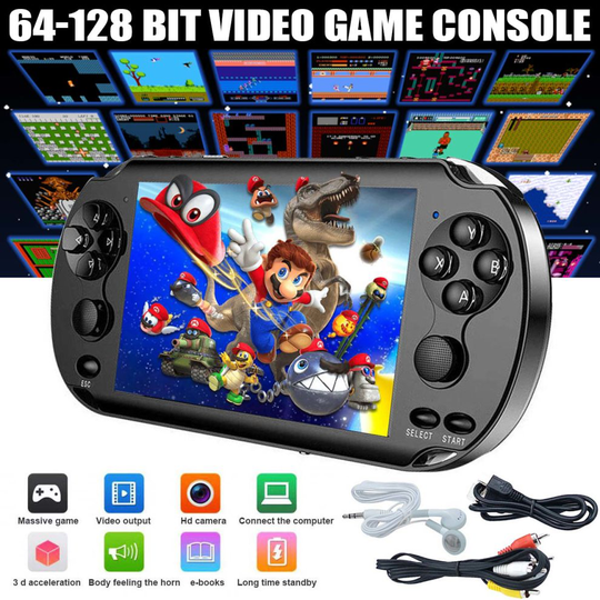 5 Inch 128 Bit Handheld Video Game BuiltIn 1000 Games Portable Console