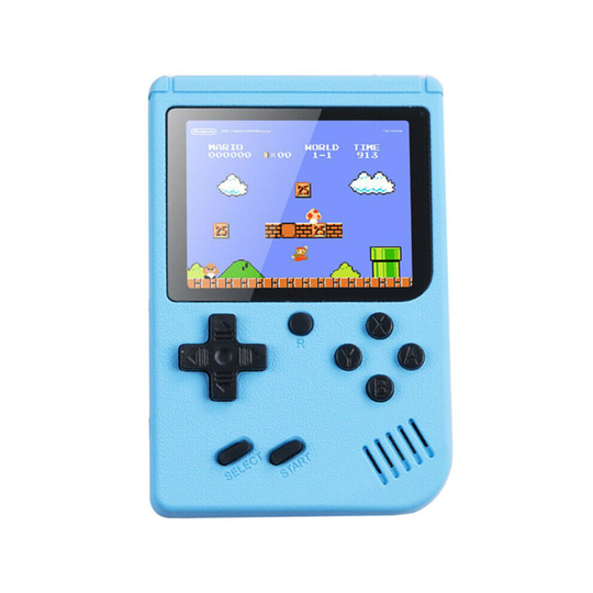 (Blue) Handheld Retro Video Game Console Gameboy Built-in 500 Classic Games Kids Gift