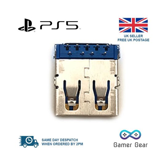 (Super Speed (10Gbps) Type A USB Connector - For Rear Panel) PS5 Console USB Ports Connector Type A Type C Hi-Speed Super Speed Replacements