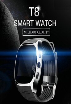 T8 Bluetooth Smart Watch Phone Mate SIM FM Pedometer for Android IOS iPhone Samsung Black