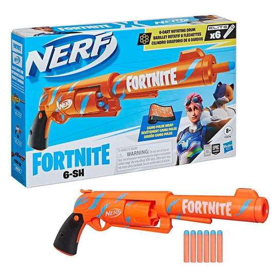 Nerf Blue & Orange Fortnite 6-SH Blaster Toy