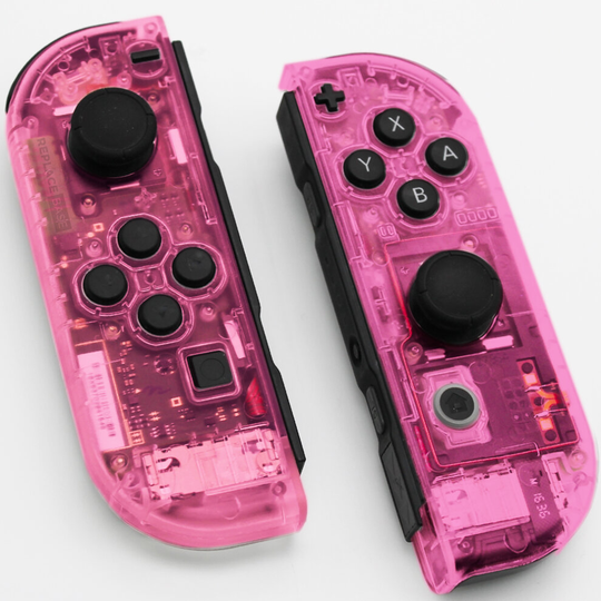 For Nintendo Switch Joy-con | ClearView Left And right Housing Shell | Clear Neon Pink