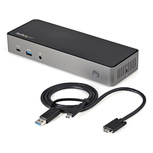 StarTech.com USB-C & USB-A Dock - Hybrid Universal Triple Monitor Laptop Docking Station DisplayPort & HDMI 4K 60Hz - 85W Power Delivery 6x USB Hub GbE Audio - USB 3.1 Gen 2 10Gbps