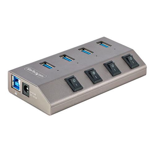 StarTech.com 4-Port Self-Powered USB-C Hub with Individual On/Off Switches USB 3.0 5Gbps Expansion Hub w/Power Supply Desktop/Laptop USB-C to USB-A Hub USB Type C Hub w/BC 1.2