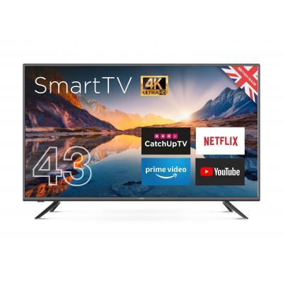 43"4K UHD Smart LED TV Black 3x HDMI and 1x USB VESA Wall Mount 200 x 200mm