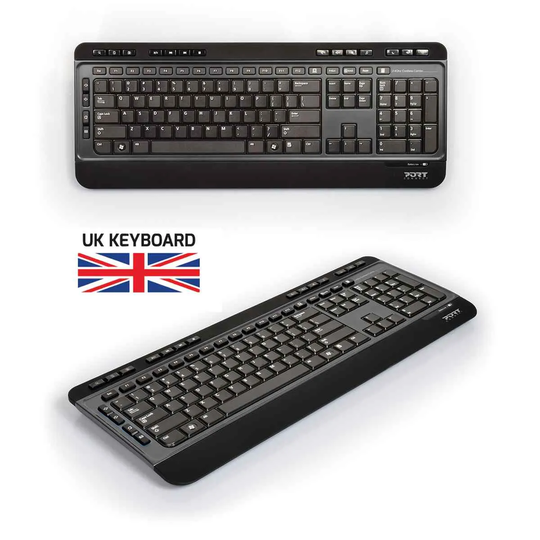 Port UK - Pack Keyboard + Mouse Office - Wireless - UK Black