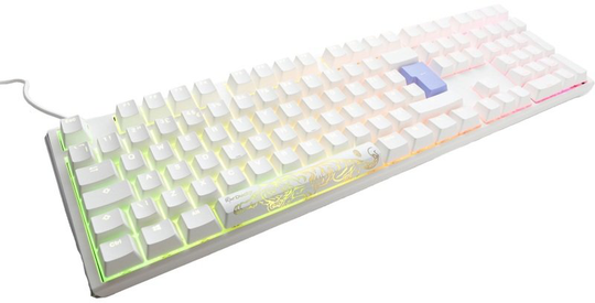 Ducky One 3 Classic Mechanical USB Keyboard in Pure White, Full-size, RGB, UK Layout, Cherry MX Red Switches