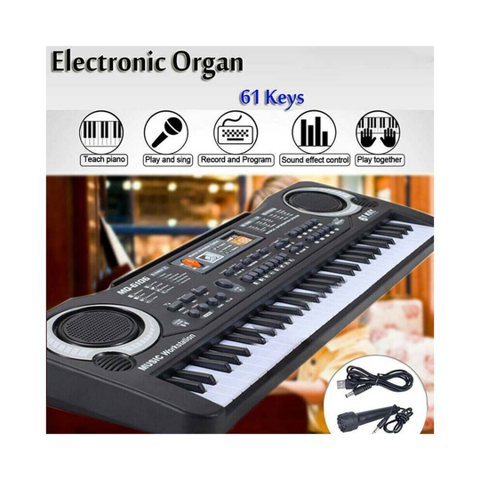 Digital Musical Keyboard Piano 61 Keys Electronic Mic Microphone Set Beginner