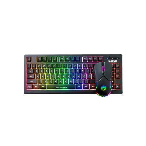 Marvo Scorpion KW516 Wireless TKL Gaming Keyboard and Mouse 80% TKL Design 2.4GHz Wireless Connection RGB Backlight Anti-ghosting with Optical Sensor Mouse 6 Level Adjustable dpi 800-4800 7 Buttons