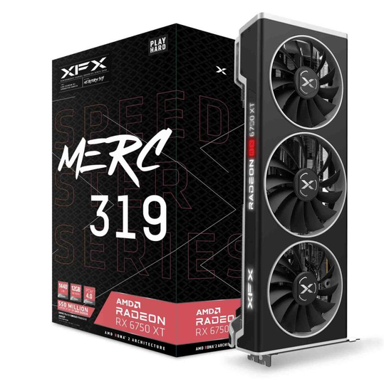 Xfx Radeon Rx 6750 Xt 12GB Merc 319 Black Graphics Card