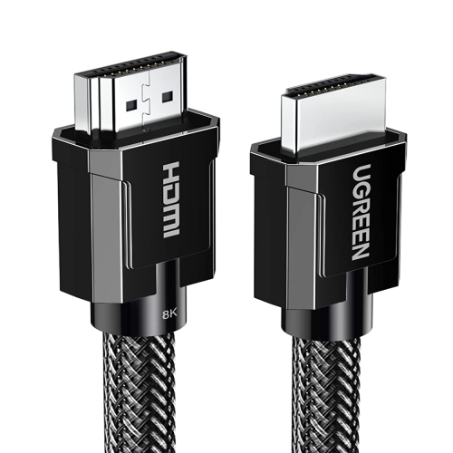 UGREEN Ultra High Speed HDMI M/M Round Cable Zinc Alloy Shell Braided - 3M Grey