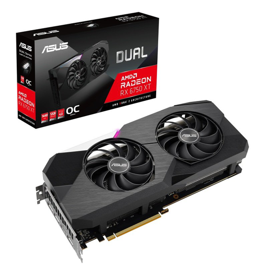 Asus Radeon Rx 6750 Xt 12GB Dual Oc Graphics Card