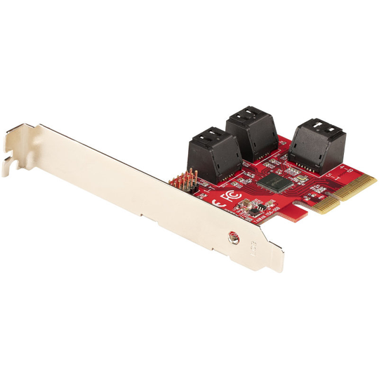 StarTech.com SATA PCIe Card - 6 Port PCIe SATA Expansion Card - 6Gbps - Low/Full Profile - Stacked SATA Connectors - ASM1166 Non-Raid - PCI Express to