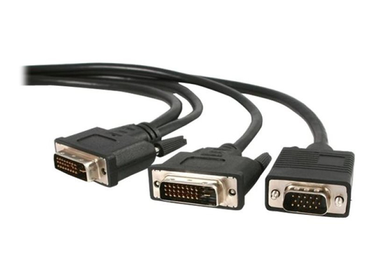 StarTech.com 6 ft DVI-I Male to DVI-D Male and HD15 VGA Male Video Splitter Cable - DVI to VGA connector - 6ft DVI to VGA Cable