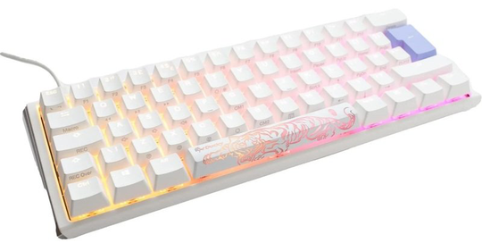 Ducky One 3 Classic Mini Mechanical USB Keyboard in Pure White, 60%, RGB, UK Layout, Cherry MX Blue Switches