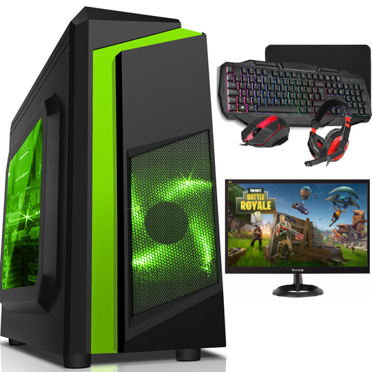Gaming PC Bundle Core i5 8GB 1TB HDD GT 710 2GB 19" Monitor Win10 WiFi