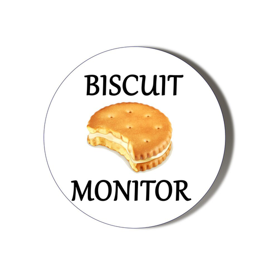 BISCUIT MONITOR 58mm Large Badge