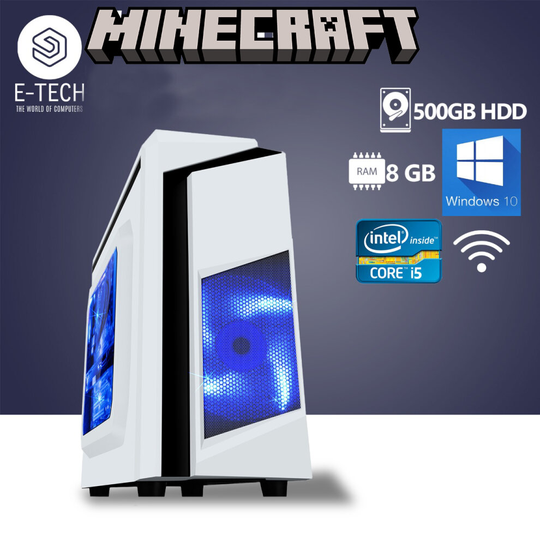 Gaming PC Desktop Computer Intel Quad Core i5 8GB 500GB Win 10 wifi