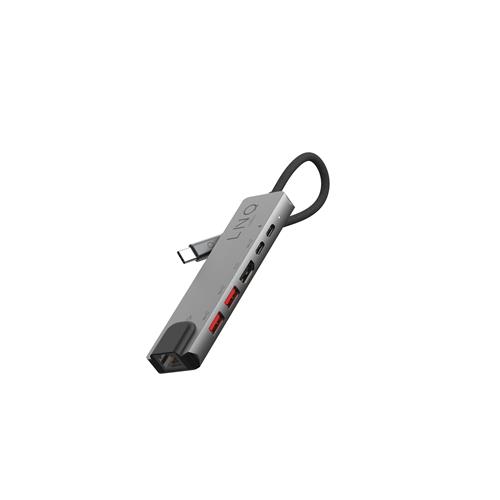 LINQ byELEMENTS 6in1 USB-C Multiport Hub Aluminium with 4k@60Hz HDMI RJ45 GigabitNetwork Port 2 x USB-A 3.2 Gen2 USB-C 3.2 Gen2 and USB-C with 100W Power delivery for Macbook Pro and other USB-C devices
