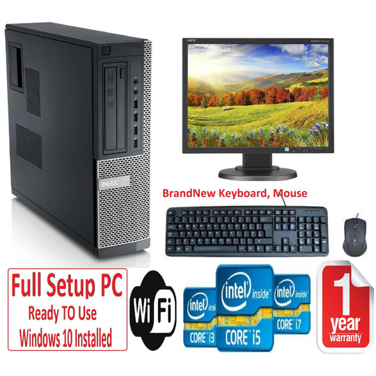 Dell PC Bundle - i3 8GB RAM 500GB+240GB SSD