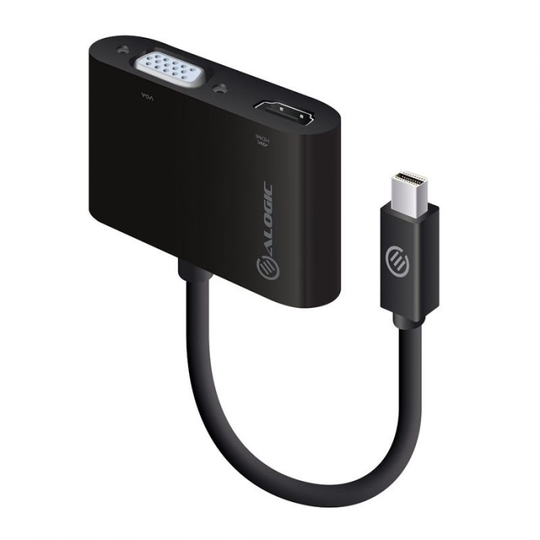 Alogic 2-in-1 Mini DisplayPort to HDMI VGA Adapter - Male to 2-Female - Premium Series