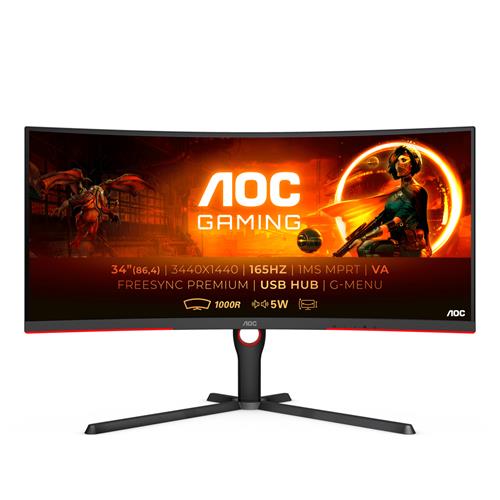 AOC G3 CU34G3S 86.4 cm (34") 3440 x 1440 pixels Wide Quad HD LED Black Red