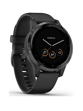 Garmin Vivoactive 4S, Smaller-Sized Gps Smartwatch, Features Music, Body Energy Monitoring, Animated Workouts, Pulse Ox Sensors And More, Pvd - Black/Slate