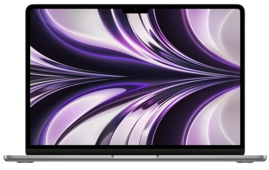 Apple MacBook Air (2022), Apple M2 Chip 8-core CPU, 8GB RAM, 512GB HDD, 13.6" Liquid Retina, 10-core GPU, Apple OS - Space Grey