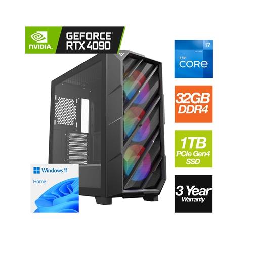Antec Rgb Gaming Case With Intel&Apos;S Latest 12Th Gen I7 12700K Overclockable Processor 12 Cores And 20 Threads 3.60Ghz (5.00Ghz Boost) 32Gb Of Fast Rgb Memory 1Tb Gen4 Nvme And A Back Up 4Tb Hdd Drive With An Rtx4090 Graphics Card Windows 11 H