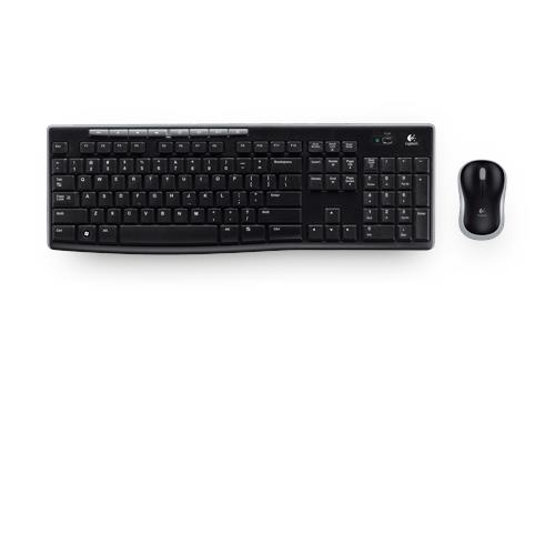 Logitech Wireless Combo MK270 keyboard Mouse included RF Wireless QWERTY Russian Black