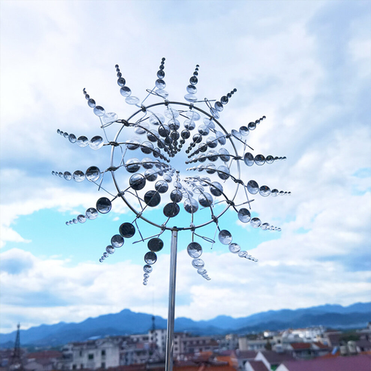 Unique and Magical Metal Windmill-Sculpture Move with Wind Lawns Wind Spinner
