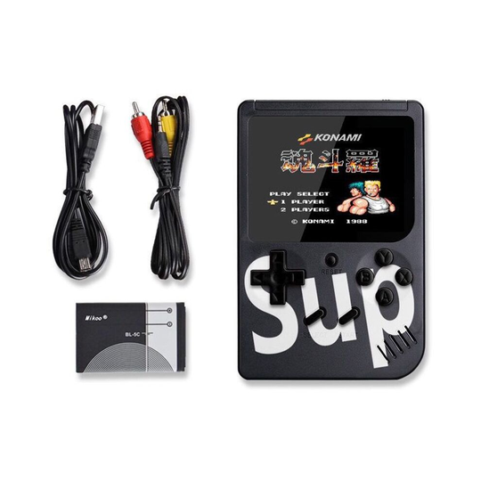 (Black, Single) Portable Game Console Built-in 400 Games Mini Retro Console