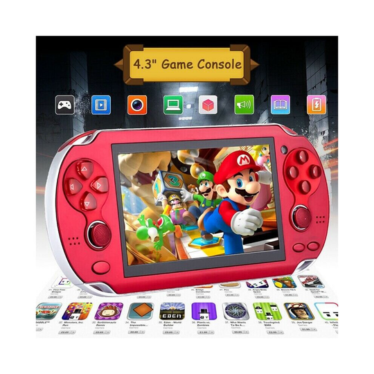 (X7 4.3'' Red) Handheld Game Console Player Portable Video Game Consoles Christmas Gift