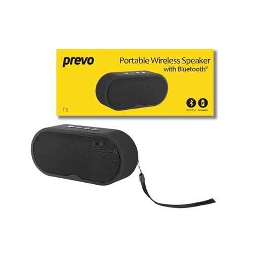 Prevo F3 Portable Wireless TWS Rechargeable Speaker with Bluetooth SD card compatibility up to 32GB FM Radio Hands-Free Calling 5W Black